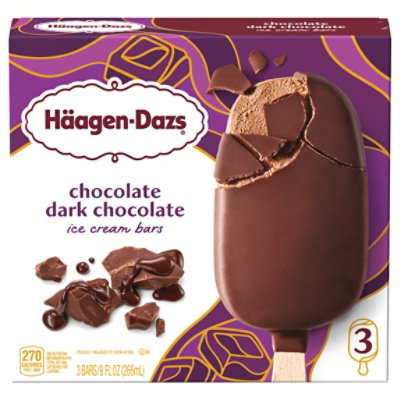 Haagen-Dazs Dark Chocolate Ice Cream Snack Bars - 3 Count