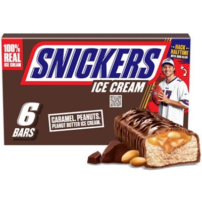 SNICKERS Ice Cream Chocolatey Caramel Peanut Butter Ice Cream Bars - 6 Count
