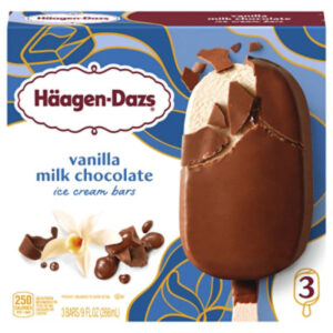 Haagen-Dazs Vanilla Milk Chocolate Ice Cream Snack Bars - 3 Count
