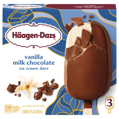 Haagen-Dazs Vanilla Milk Chocolate Ice Cream Snack Bars - 3 Count