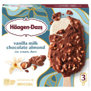 Haagen-Dazs Vanilla Milk Chocolate Almond Ice Cream Snack Bars - 3 Count