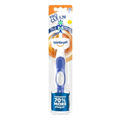 Spinbrush Pro Clean Gold Or Blue Color Battery Powered Toothbrush Soft Bristles - Each