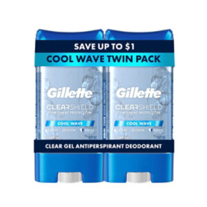 Gillette Antiperspirant Deodorant for Men Clear Gel Cool Wave - 2-3.8 Oz