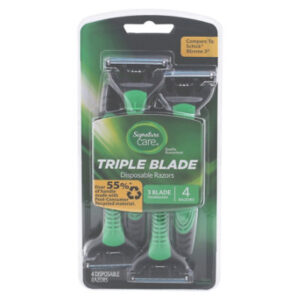 Signature Select/Care Razor Disposable Triple Blade - 4 Count