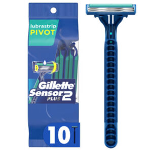 Gillette Sensor2 Plus Pivoting Head Mens Disposable Razors - 10 Count