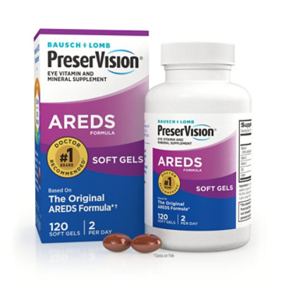 PreserVision AREDS 2 Multivitamin 2-in-1 Eye Softgel Tablets - 120 Count