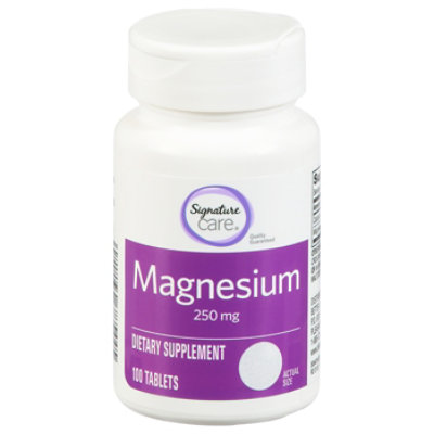 Signature Select/Care Magnesium 250mg Dietary Supplement Tablet - 100 Count