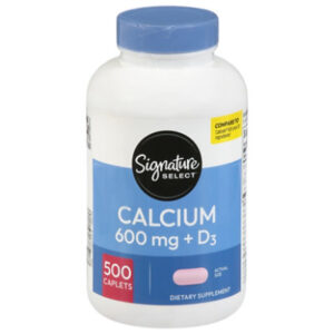 Signature Select/Care Calcium 600mg With Vitamin D3 800IU Dietary Supplement Tablet - 500 Count