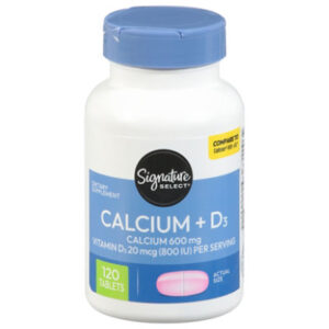 Signature Select/Care Calcium 600mg With Vitamin D3 800IU Dietary Supplement Tablet - 120 Count