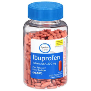 Signature Select/Care Ibuprofen Pain Reliever Fever Reducer USP 200mg NSAID Caplet - 500 Count