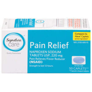Signature Select/Care Naproxen Sodium Pain Reliever Fever Reducer 220mg NSAID Caplet - 50 Count