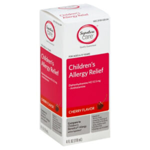 Signature Select/Care Allergy Relief Childrens Diphenhydramine HCI 12.5mg Cherry Flavor - 4 Fl. Oz.