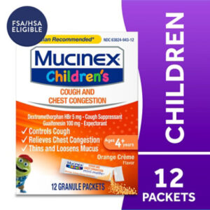 Mucinex Childrens Expectorant & Cough Suppressant Mini Melts Orange Cr?e Flavor - 12 Count
