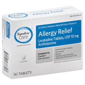 Signature Select/Care Allergy Relief 10mg Antihistamine Original Strength Loratadine Tablet - 30 Count