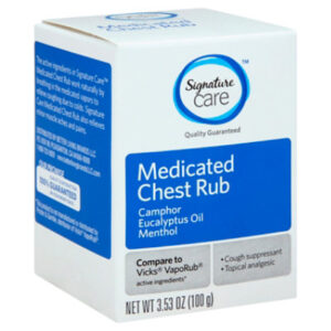 Signature Select/Care Medicated Chest Rub Camphor Eucalyptus Oil Menthol - 3.53 Oz.