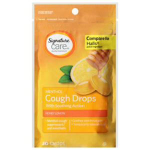 Signature Select/Care Cough Drops Menthol With Soothing Action Honey Lemon - 30 Count