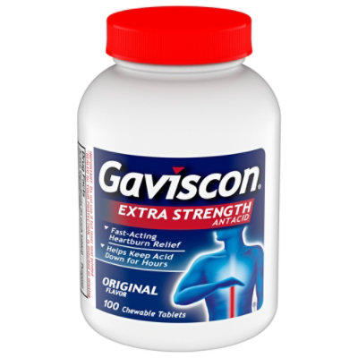 Gaviscon Heartburn Relief Extra Strength Liquid Antacid Original - 100 Count