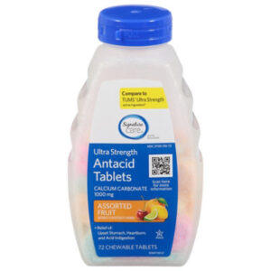 Signature Select/Care Antacid Relief Ultra Strength Assorted Fruit Chewable Tablet - 72 Count