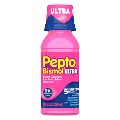 Pepto Bismol Ultra Liquid 5 Symptom Relief Original - 8 Fl. Oz.