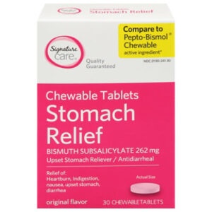 Signature Select/Care Upset Stomach Relief Bismuth Subsalicylate 262mg Chewable Tablet - 30 Count