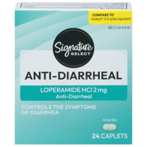 Signature Select/Care Anti Diarrheal Loperamide HCI 2mg Caplet - 24 Count
