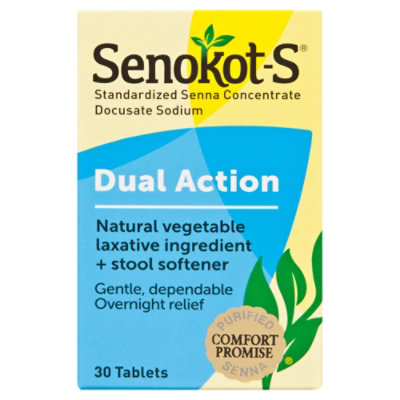 Senokot-S Laxative Plus Stool Softener Tablets - 30 Count