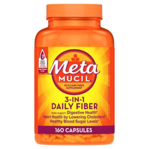 Metamucil Capsules 3-in-1 Fiber Digestive Health - 160 Count