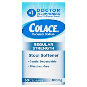 Colace Regular Strength 100 Mg Stool Softener Capsules - 60 Count