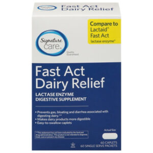 Signature Select/Care Dairy Digest Lactase Enzyme Digestive Supplement Single Serve Caplet - 60 Count
