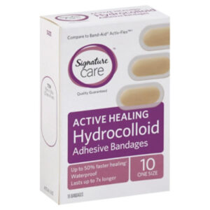 Signature Select/Care Adhesive Bandages Hydrocolloid Active Healing One Size - 10 Count