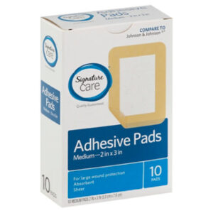 Signature Select/Care Adhesive Pads Medium Absorbent Sheer - 10 Count