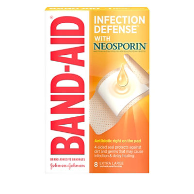 BAND-AID Brand Adhesive Bandages Plus Antibiotic Extra Large - 8 Count