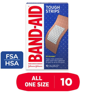 BAND-AID Brand Adhesive Bandages Tough Strips Extra Large - 10 Count