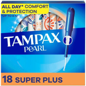 Tampax Pearl Braid Super Plus Absorbency Unscented Tampons with LeakGuard - 18 Count