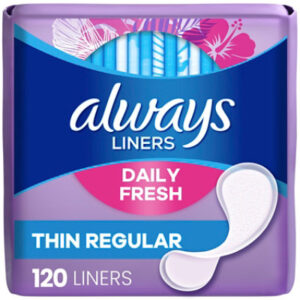 Always Thin No Feel Protection Regular Absorbency Unscented Daily Liners - 120 Count