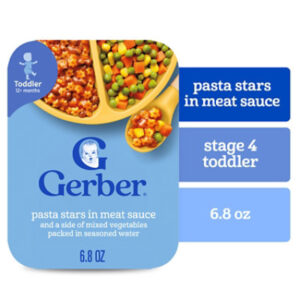 Gerber Lil Entrees Pasta Stars in Meat Sauce with Mixed Vegetables Toddler Food - 6.8 Oz