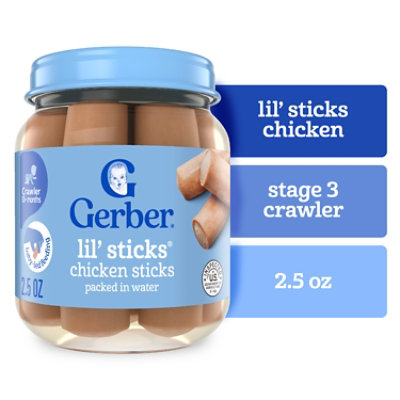 Gerber 3rd Foods Mealtime Chicken Lil Sticks Jar for Baby - 2.5 Oz