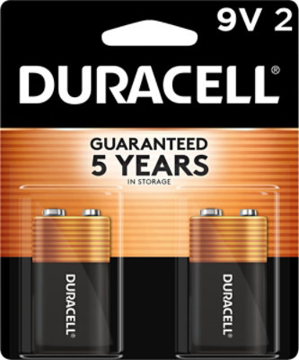 Duracell CopperTop 9V Alkaline Batteries - 2 Count