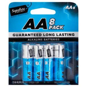 Signature SELECT Batteries Alkaline AA Guaranteed Long Lasting - 8 Count