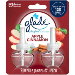 Glade Plugins Apple Cinnamon Scented Oil Air Freshener Refill 2 Count - 1.34 Oz