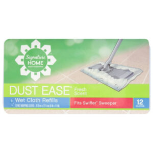 Signature SELECT Dust Ease Refills Wet Cloth  Fresh Scent - 12 Count