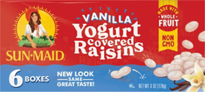 Sun-Maid Vanilla Yogurt Raisins 6 Count - 1 Oz Each
