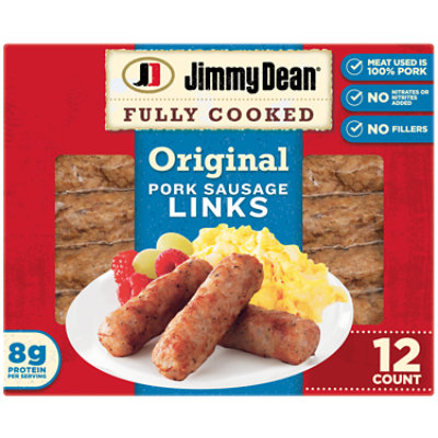 Jimmy Dean Fully Cooked Original Pork Sausage Links 12 Count - 9.6 Oz Each