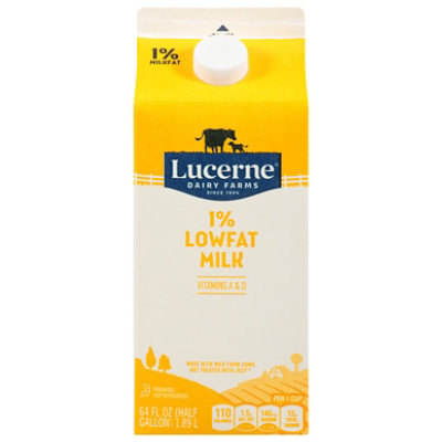 Lucerne Milk Lowfat 1% Milkfat - Half Gallon (container may vary)