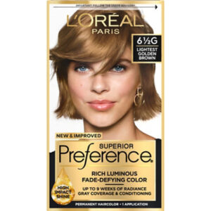 L'Oreal Paris Superior Preference Permanent Hair Color 6.5G Lightest Golden Brown Kit - Each
