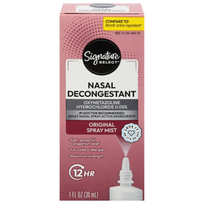Signature Select/Care Nasal Spray Decongestant Original 12 Hour - 1 Fl. Oz.