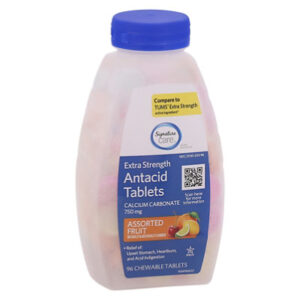 Signature Select/Care Antacid Extra Strength Assorted Fruit Chewable Tablet - 96 Count
