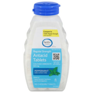 Signature Select/Care Antacid Relief Regular Strength Peppermint Chewable Tablet - 150 Count