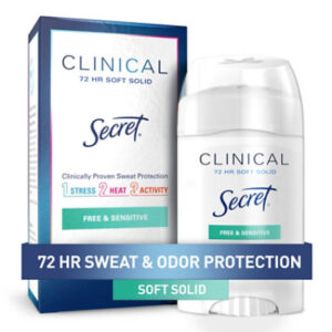 Secret Clinical Strength Soft Solid Antiperspirant and Deodorant Free & Sensitive - 1.6 Oz