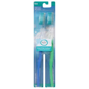Signature Select/Care Toothbrush SmartGrip Contour Soft With Replace Me Bristles Soft - 2 Count